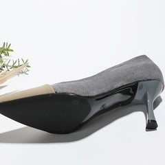 Women's Cap Toe High Heels Pointed Toe Slip On Stilettos Office Work Pumps