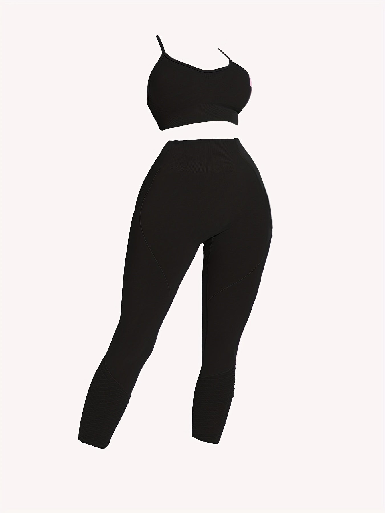 Argyle Pattern Cami Bras & Butt Lifting Leggings 2pcs Set