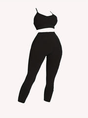 Argyle Pattern Cami Bras & Butt Lifting Leggings 2pcs Set