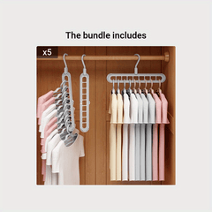 Portable Grey 9 Hole Travel Hanger Multifunctional Clothes Drying Rack