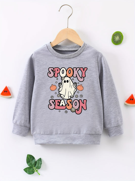 Spooky Season Halloween Pullover for Girls Comfort Fit Sweatshirt