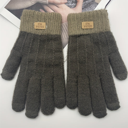 Winter Knitted Velvet Warm Gloves for Men and Women