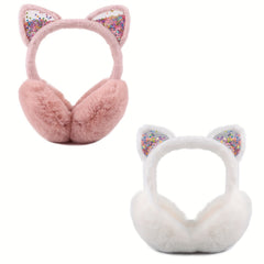 2 Pack Plush Ear Muffs Winter Ear Warmers Unisex Hand Wash Fabric
