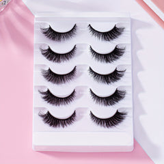 5 Pairs Faux Mink Eyelashes Fluffy Soft Cat Eye Shape