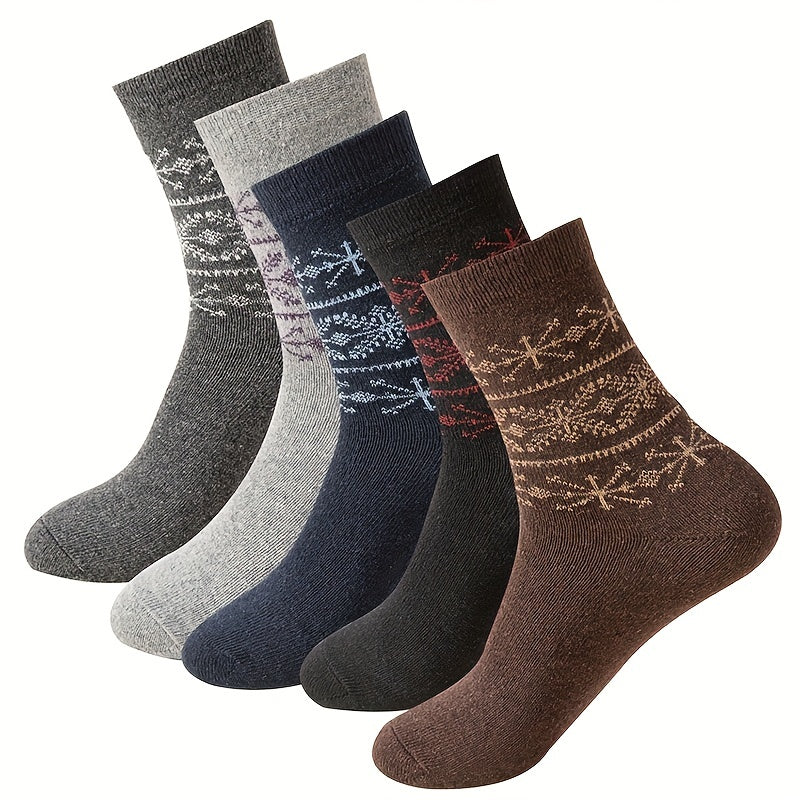 Snowflake Print Mid Tube Socks Women's Stockings