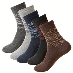 Snowflake Print Mid Tube Socks Women's Stockings