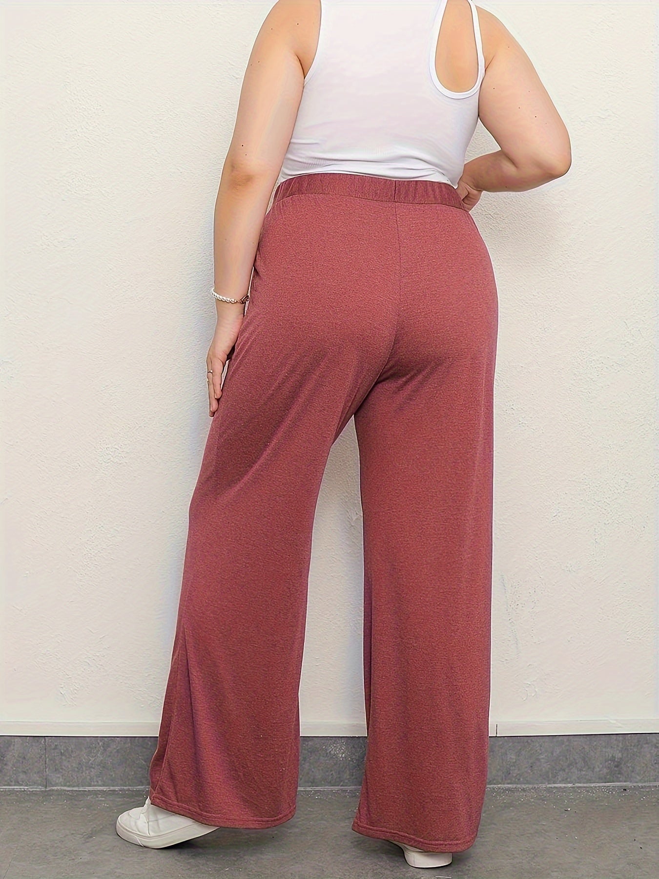  Drawstring High Rise Wide Leg Trousers