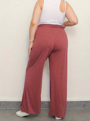  Drawstring High Rise Wide Leg Trousers