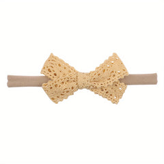 Infant Baby Nylon Soft Hairband Plaid Bow Headband