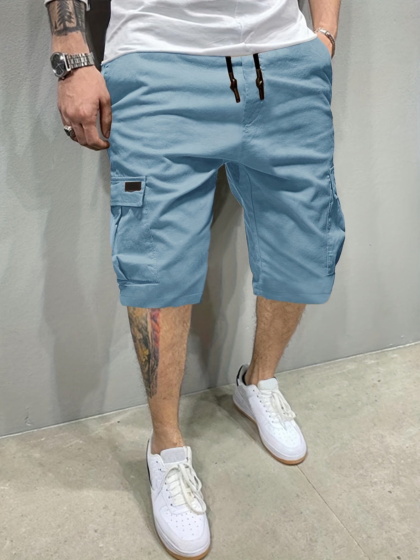 Men's Classic Cargo Shorts with Drawstring Waist