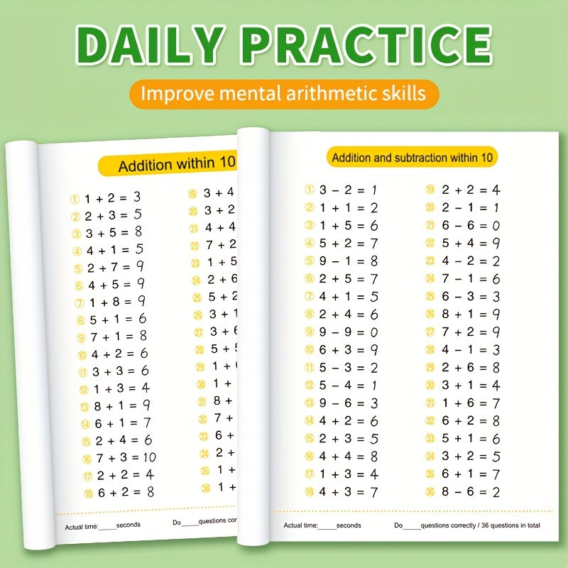 4pcs Math Workbooks Kids 6 10 Daily Practice Colorful Exercises Improve Skills