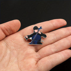 Creative Acrylic Print Brooch Pin for Boys