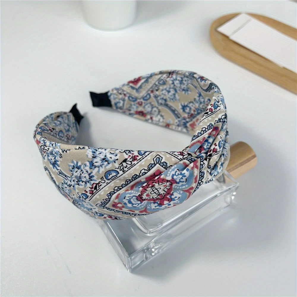 Boho Criss Cross Wide Headband for Women Girls