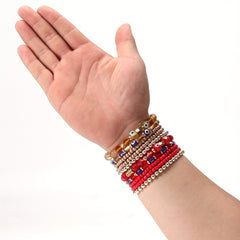 Boho Beaded Bracelet Set Stackable Hand Jewelry Women