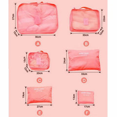6pcs Waterproof Travel Storage Bag Packing Cube Luggage Organizer Sets