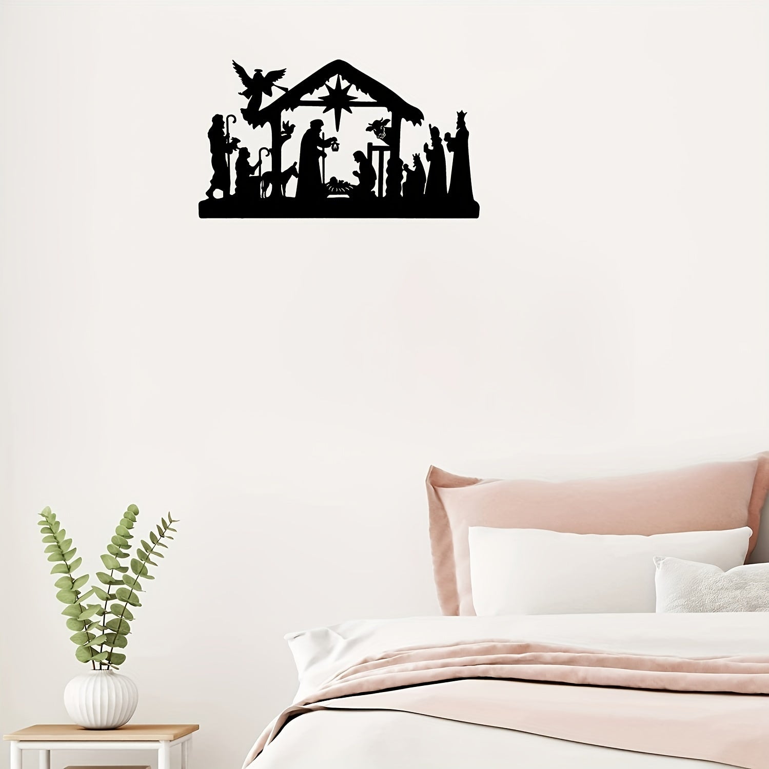 Metal Jesus Birth Wall Hanging Nursery Room Decoration Painting