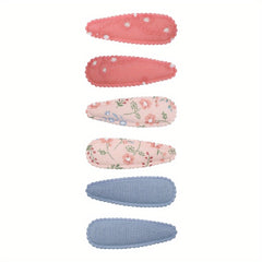 Boho Floral Bow Hair Clip Set for Baby Girls