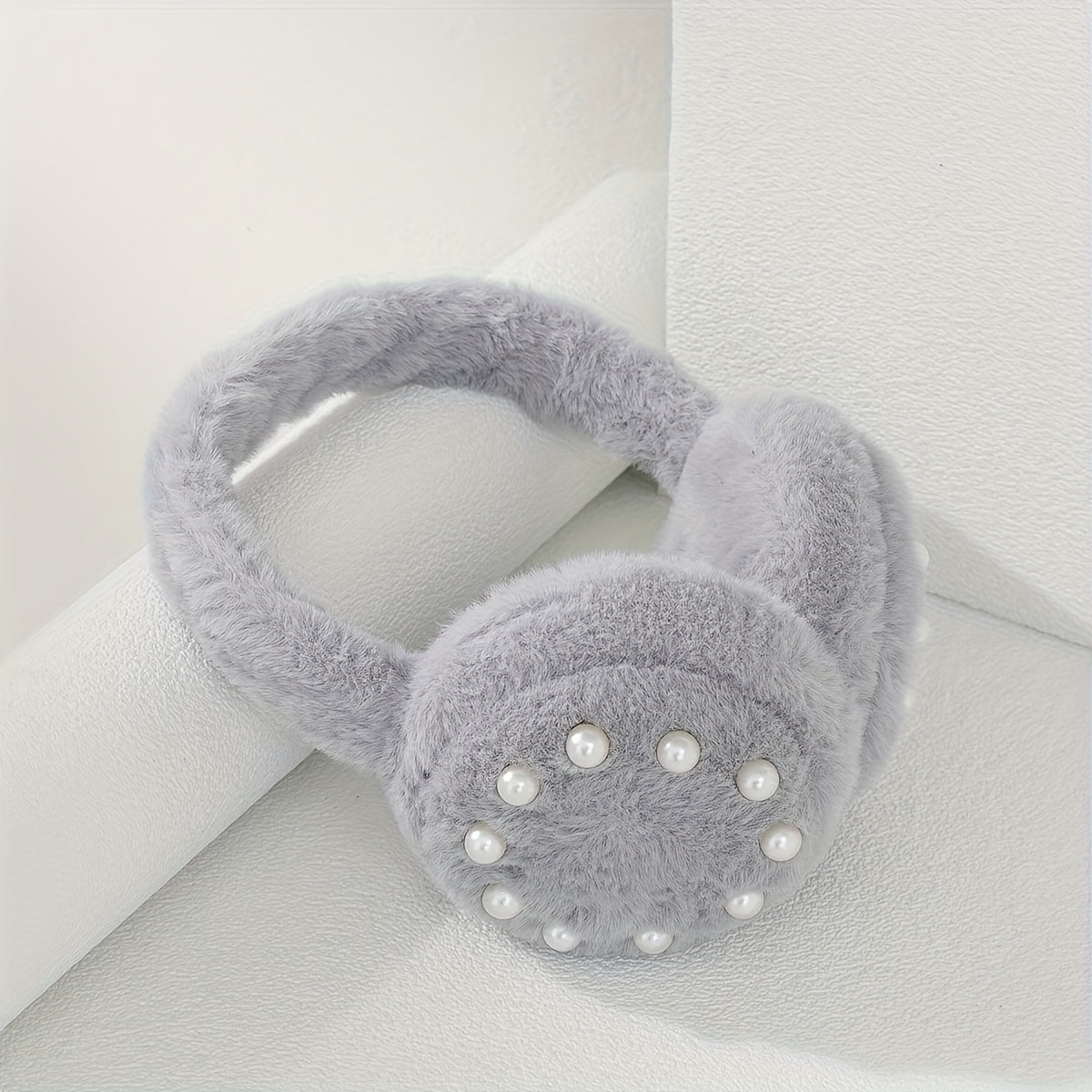Foldable Pearl Accent Earmuff for Women