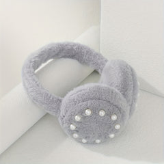 Foldable Pearl Accent Earmuff for Women