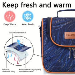 Stylish Insulated Lunch Bag with Hook & Loop Fastener Zipper & Shoulder Strap