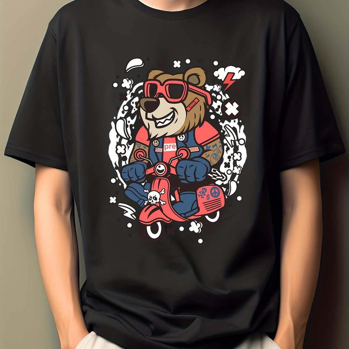 Men's Hip Pop Squirrel Print Tee
