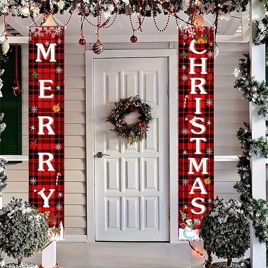 Christmas Couplets Candy Glitch Snowflake Party Decorative Hanging Flags