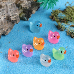 7pcs 10pcs Mini Multicolor Luminous Duckling Car Ornaments