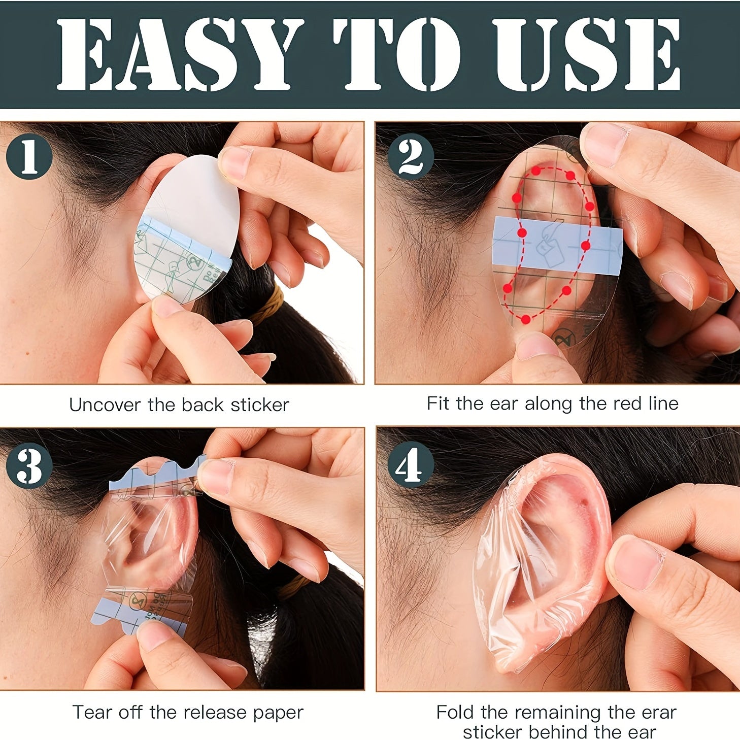 30pcs Waterproof Ear Stickers Ear Protector for Newborns