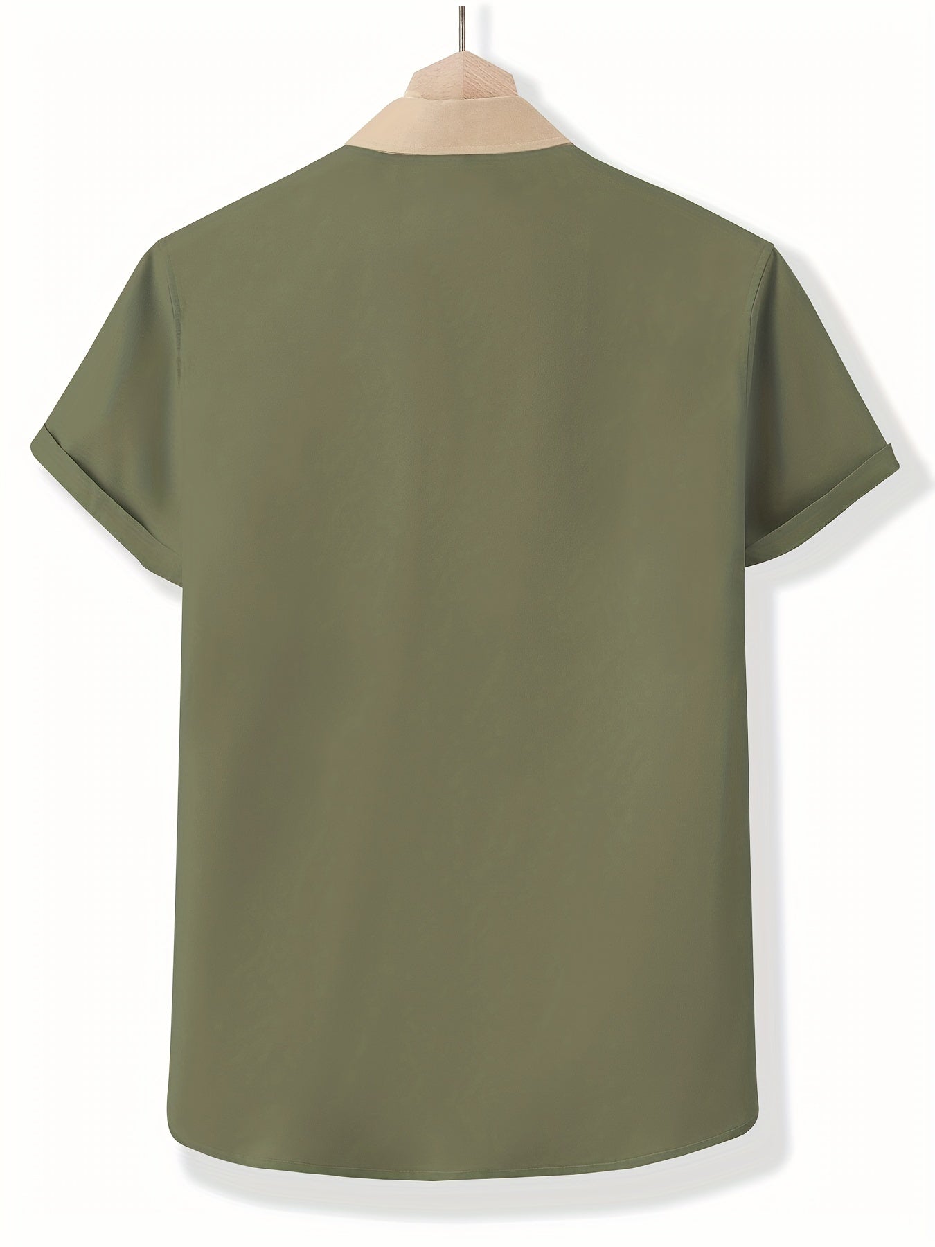 Casual Patchwork Block Short Sleeve Shirt Men's Hawaiian Shirt