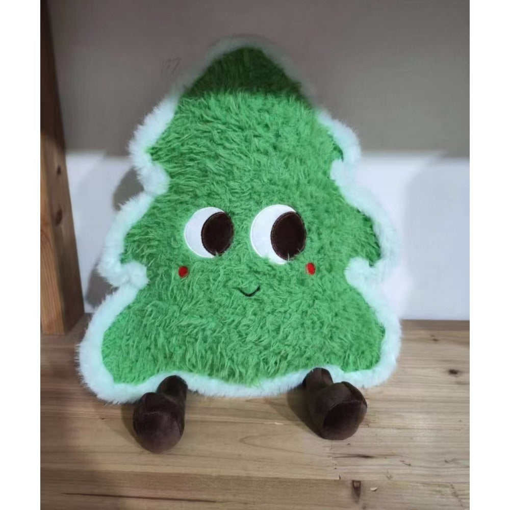 Christmas Tree Plush Doll Soft Toy Smiling Face Grass Green Xmas Decoration