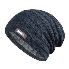Men's Winter Warm Fleece Knit Hat Outdoor Pullover Cap