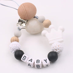Beech Wood Silicone Pacifier Chain Anti-drop Chain