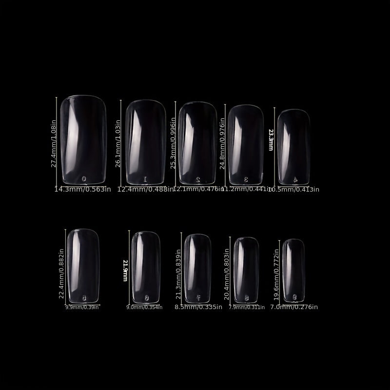 French Nail Tips 500 Pcs Half Cover False Nails