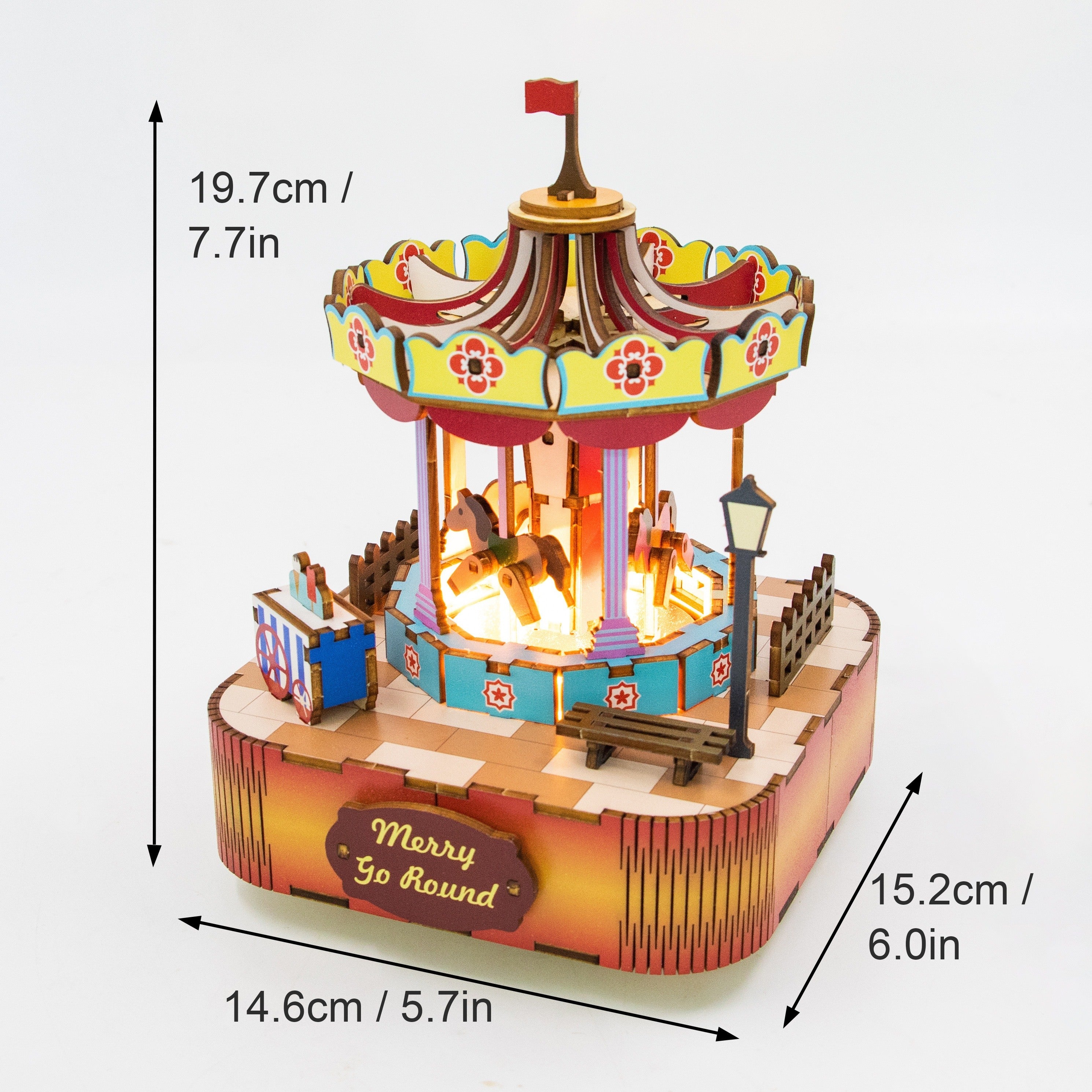Wooden DIY Music Box Doll House Decoration Holiday Gift