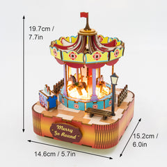 Wooden DIY Music Box Doll House Decoration Holiday Gift