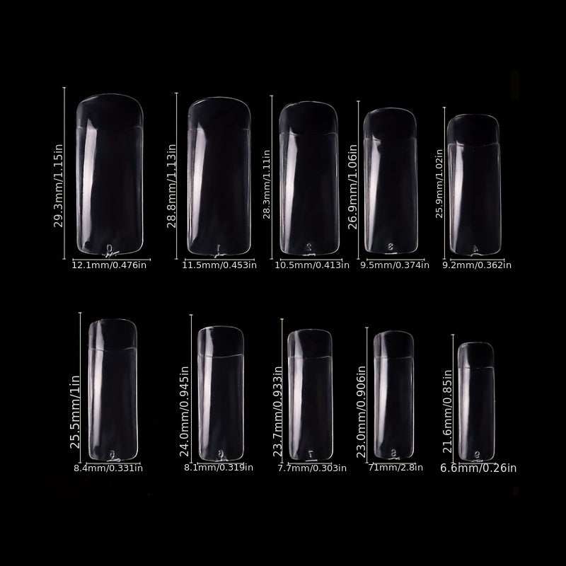 French Nail Tips 500 Pcs Half Cover False Nails