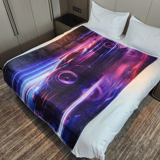 Creative Racing Digital Print Flannel Casual Blanket Soft & Comfortable Warm