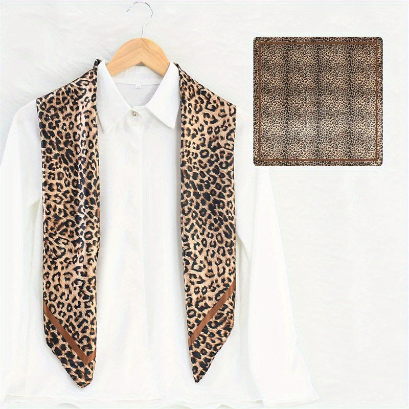 Leopard Print Shawl Bandana Silk Scarf Head Wrap