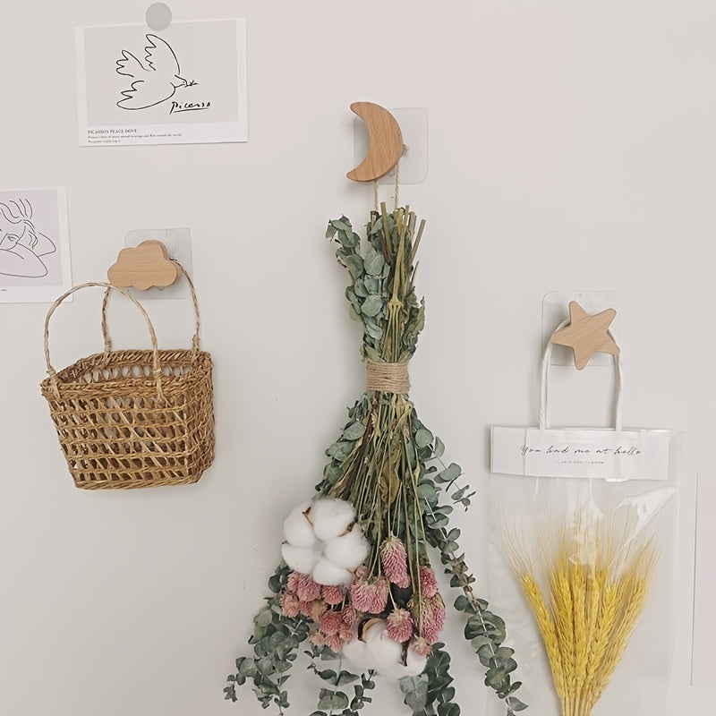 Rustic Beech Wood Wall Hooks
