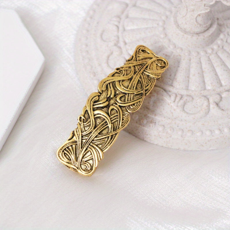 Vintage Viking Pattern Hair Clip French Barrette Ponytail Holder
