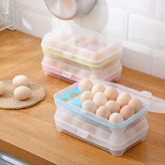 15 Grids Egg Storage Box With Lid Durable Reusable Anti Drop Container