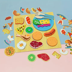 Baby Wooden Building Blocks Fruit Vegetable Cognition Puzzle Toys