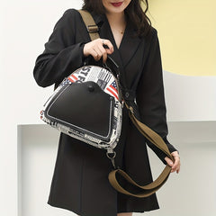 Casual Flap & Letter Pattern Backpack Travel Daypack