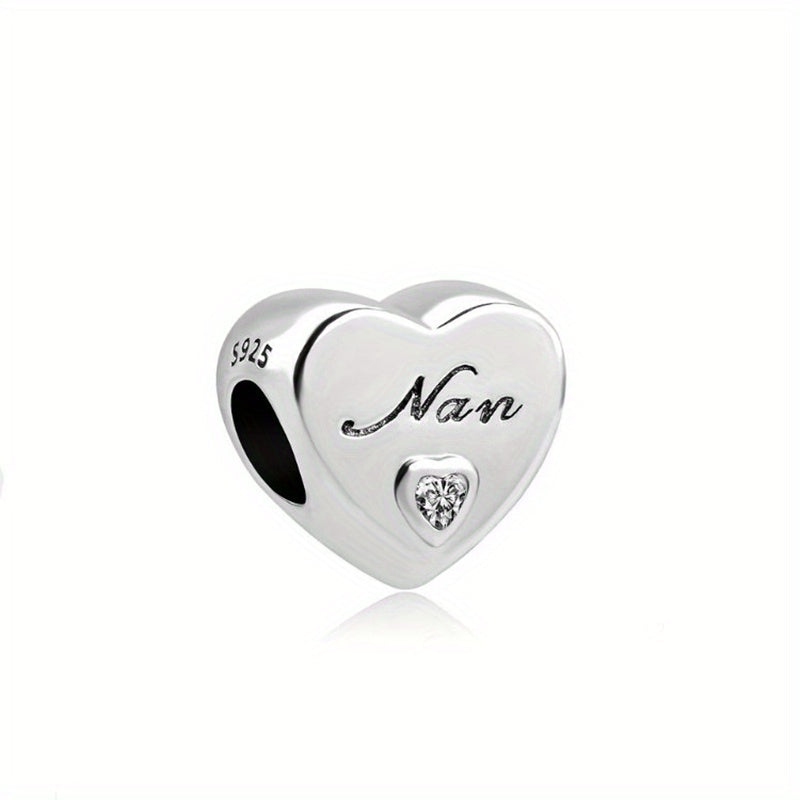 Heart Shape Beads Inlaid Diamond Large Hole Beads for DIY Jewelry