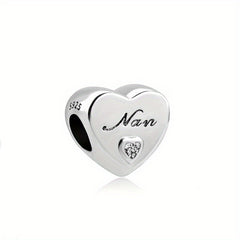 Heart Shape Beads Inlaid Diamond Large Hole Beads for DIY Jewelry
