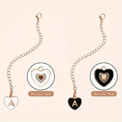 2pcs Initial Letter Cup Handle Charms Heart Shape Identification Pendants