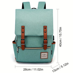 Vintage Laptop Backpack w/ USB Port Tear Resistant Business Travel