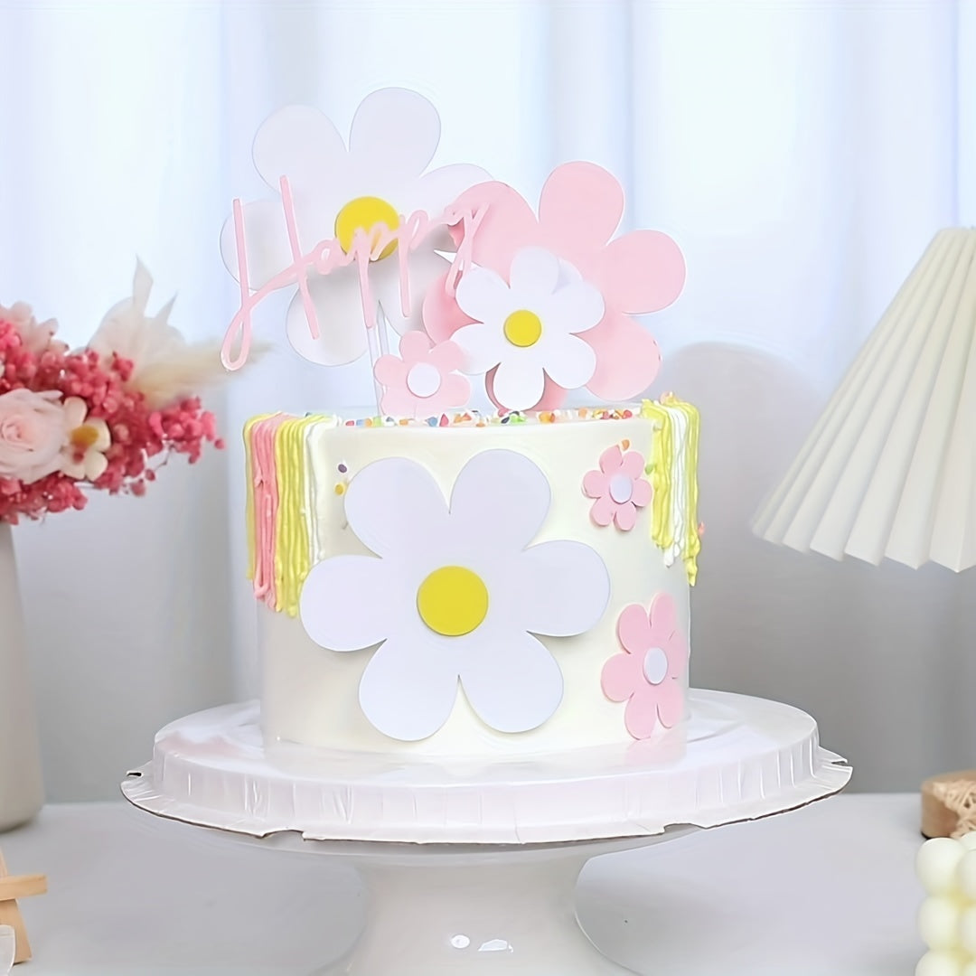 Small Daisy Cake Decoration for Fresh Birthday Cake Look