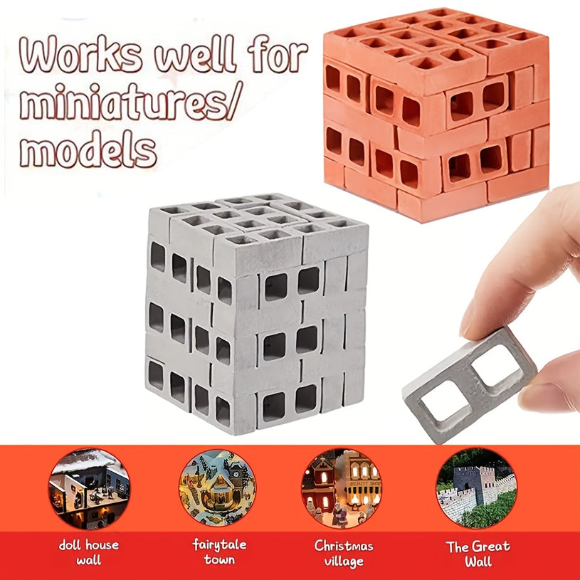 Mini Bricks Concrete Dollhouse Accessories for Garden Kitchen Landscaping DIY