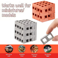 Mini Bricks Concrete Dollhouse Accessories for Garden Kitchen Landscaping DIY